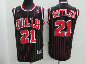 Maillot De Basket Chicago Bulls Caron Butler 21 Tissus Sportif Fans Edition Noir Stripe